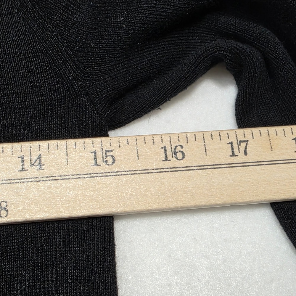 Theory Kalalyn Cardigan Women S Black Cotton Cashmere Open Front Draped Pockets - Picture 4 of 7